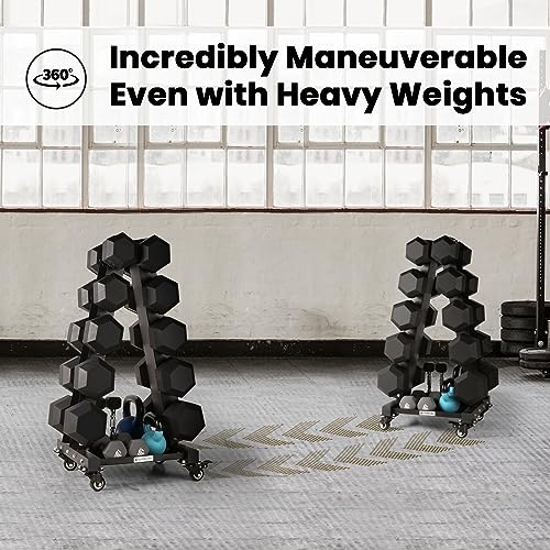 LIONSCOOL Premium Solid Steel Dumbbell Rack Stand Only, A-Frame Portable Weight Storage Organizer with Optional Tray and Wheels, Perfect for Home Gym Fitness Storage (200LBS/300LBS/700LBS Weight Capacity Available) - style: Large, 700 LBS