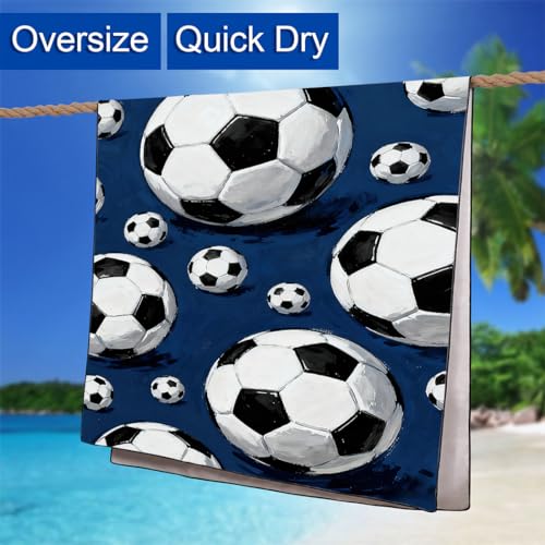 World Cup Themed Soccer Beach Towel, 36"x72" Sand Free Quick Dry Microfiber Towel Gifts for Match Day Lovers - color: Sport-4