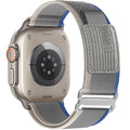 Trail Loop Nylon Band - Compatible with Apple Watch Ultra 2 Band/Ultra Bands 49mm 45mm 44mm Men Women, Braided Elastic Weave Sport Strap for iWatch Ultra 2, iWatch Ultra Series 10 46mm SE/9/8/7/6/5 - color: Trail/Blue Light Gray/Titanium
