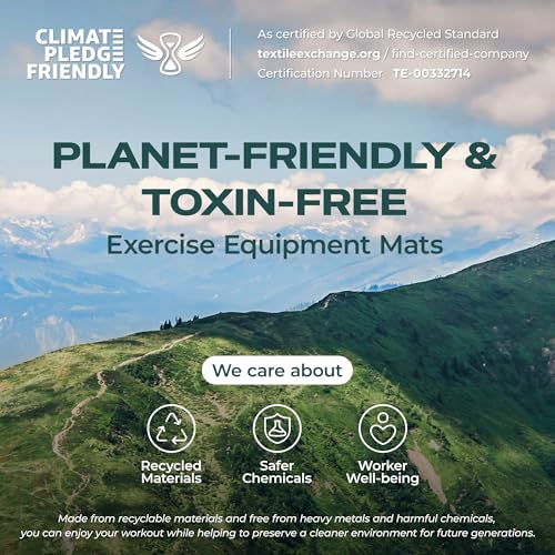 SUPERJARE 0.56'' Thick 6 Pcs 24 Sq Ft Rubber Top Exercise Equipment Mats, High Density EVA Foam Mats with Rubber Top, Interlocking Gym Flooring for Home Gym, Protective Workout Mat, Black/Blue - size: 6 Tiles (24 Sq Ft)