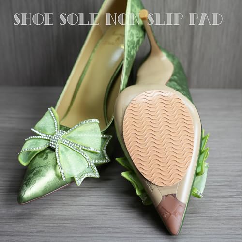 UNIKSTEP 6 Pairs (12 Pieces) Shoe Sole Non Slip Pads, Anti Skid Self Adhesive Rubber Grips, Shoe Bottom Front Sole and Heel Noise Reduction Protector Cushions (Khaki with Wave Pattern) - color: Khaki With Wave Pattern
