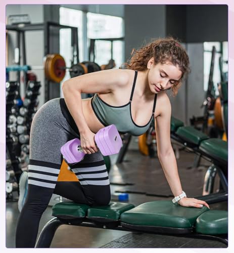 Adjustable Dumbbell Set for Women Men 7.5LB/10LB/15LB/20LB/25LB Pair | Stable Free Weight Hand Weights with Metal Handle for Home Gym Fitness Rehab Pilates Yoga Strength Training Equipments - color: Purple, size: 7.5LB SINGLE