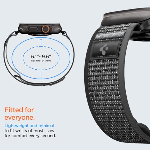 Spigen for Apple Watch Band, Compatible with Ultra 3/2/1 49mm, Series 11/10 46mm, 9/8/7 45mm, SE3/SE2/SE/6/5/4 44mm, 3/2/1 42mm - color: Active Black Gray