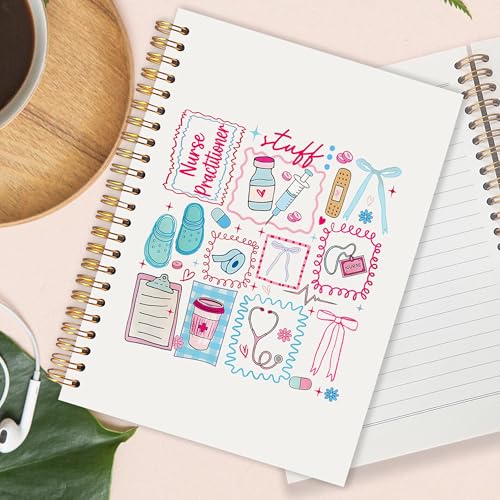 Nurse Practitioner Gifts for Women Spiral Notebook 5.5x8.3 in, Nurse Appreciation Week Gifts, Coquette Nursing Medical Hardcover Notebook Journal for Women Work - color: Coquette Nursing Medical