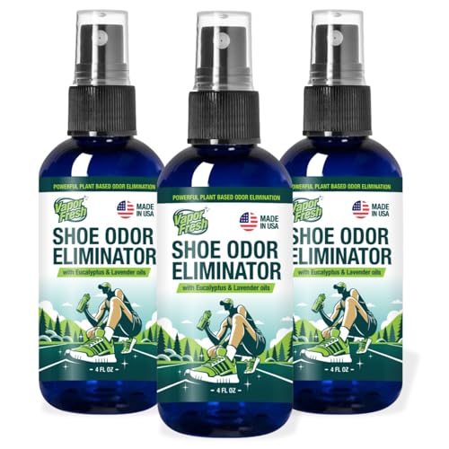 Vapor Fresh Shoe Deodorizer Spray, 4oz (Eucalyptus Lavender) - For Boots, Sneakers, Cleats, Sandals and More - Powerful Shoe Odor Eliminator With Essential Oils (3-pack) - size: 4 Fl Oz (Pack of 3)