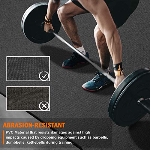 Large Exercise Mat 8'x5'|12'x6'|6'x4'|6'x2' Workout Mat for Home Gym Mats Exercise Heavy Duty Gym Flooring Fitness Mat Large Yoga Mat Cardio Mat for Weightlifting, Jump Rope, MMA, Shoe-Friendly - color: Dark8'x5'