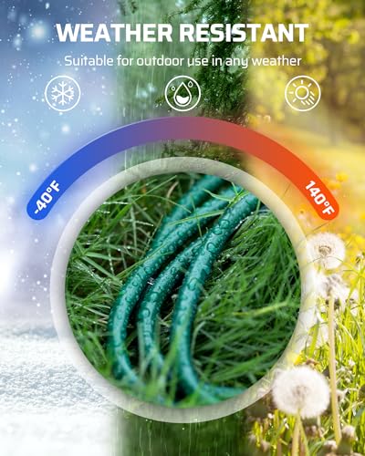 DEWENWILS 15 FT Outdoor Extension Cord, Weatherproof 16/3 SJTW Power Cable for Outdoor String Lights and Landscaping String Lights, ETL Listed, Pack of 2, Green - color: Green, size: 15 Feet, style: 2 Pack