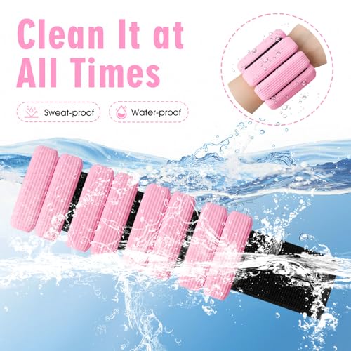 Wrist Weights Set of 2, Wearable Wrist Ankle Weights for Women & Men, Silicone Weighted Bangles Adjustable Arm and Leg Weights for Walking Yoga Pilates Running Dance Gym 2lb - color: Pink