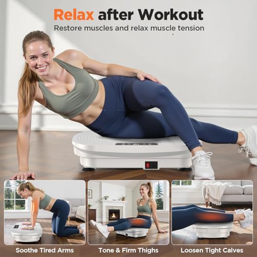 FEIERDUN Vibration Plate Exercise Machine, Vibration Plate for Lymphatic Drainage, Power Plate Vibration Platform for Weight Loss, Toning & Wellness