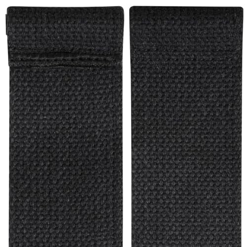 Gym Lifting Dowel Straps Neoprene Padded Wrist Wraps for Weight Training, Bodybuilding & Fitness – Wrist and Grip Support, 2 Pack (Jet Black)