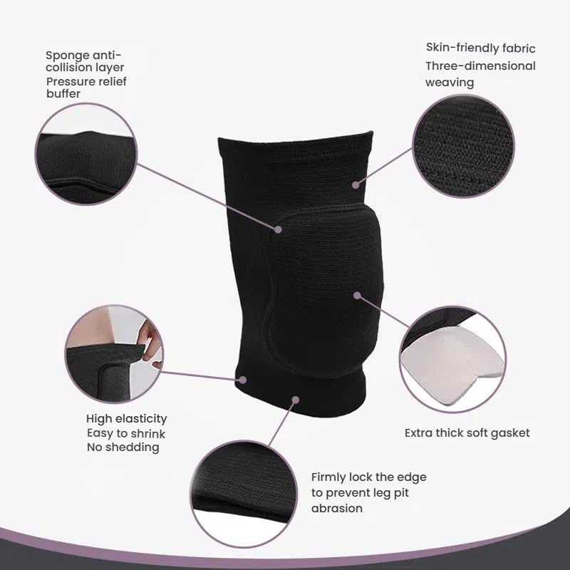 Knee Pads for Women & Girls, Volleyball Knee Pads Soft Breathable Elastic Knee Brace for Dancing Football Yoga Basketball Skating, Protective Knee Support for Adults (Large) - size: Large