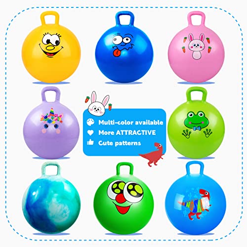 Hopper Ball, Dinosaur Hopping Toys for Kids, 18 Inch Bouncy Ball with Handle, Blue Inflatable Bouncing Hoppity Hop Toys for Boys and Girls Gifts - color: Blue Dinosaur, size: Age:4-8(18''/45cm)
