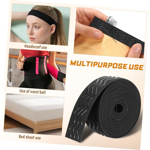 TEHAUX Black Grip Tape Elastic for Stairs Nonslip Sewing Elastic Band Wide Grip Tape for Clothing Bands Strap for DIY Garment