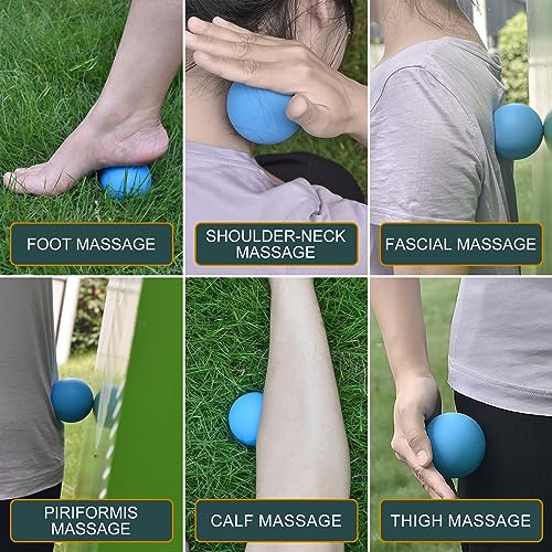 Massage Lacrosse Balls for Myofascial Release,Yoga Deep Tissue Massage,Trigger Point Therapy and Foot Plantar Fasciitis,Muscle Soreness Massager Ball (2Pack,Orange and Grey) | Yoga Deep Tissue Massage,Trigger Point Therapy and Foot Plantar Fasciitis,Muscl