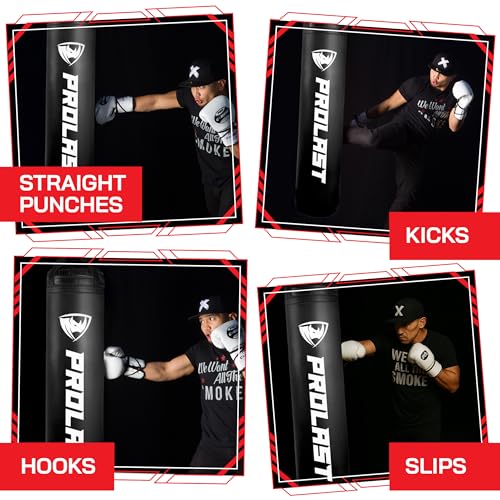 Heavy Punching Kicking Bag for Adults, Boxing, MMA, Martial Arts, Muay Thai, Strength Training Equipment, Filled, 5ft, 100 lbs, Vertical Logo - color: Black, size: Filled