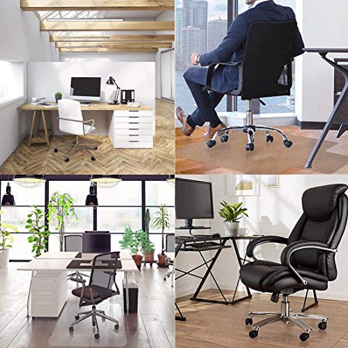 Office Chair Mat for Hardwood Floor, 36"x48" Clear Desk Chair Mat Easy Glide for Rolling Chair, Heavy Duty Vinyl Floor Protector Mat for Home or Office, Easy Clean and Flat Without Curling - size: 36"×48" with Lip (for Hard Floors)