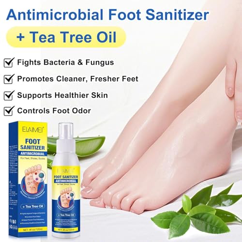 Foot Socks Odor Removal Spray, Helps Extend Shoe Lifespan, 120ml, Natural Foot Spray, Shoe Deodorizer, Easy To Apply, For Women Men Adult Post-Workout Travel Home Athlete Gym School