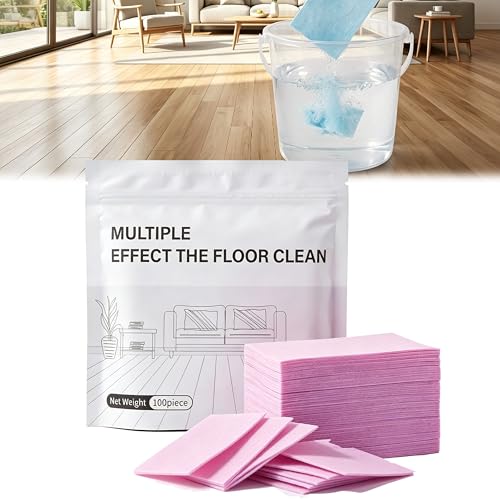 100 Piece Floor Cleaning Tablets Multi-Surface Cleaner, New Floor Cleaning Tablets Sheets, Water Soluble Floor Cleaner for Mopping for Hardwood, Laminate Floors, Wall Tiles, Glass (Pink, 100 Pcs) - color: Pink
