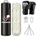 Filled Punching Bag for Adults, 4FT PU Leather Hanging Boxing Bag with 11lb Sponge Filler & 12OZ Boxing Gloves, Heavy Kicking Bag Boxing Equipment for MMA Training Karate Kickboxing - style: Boxing Arms