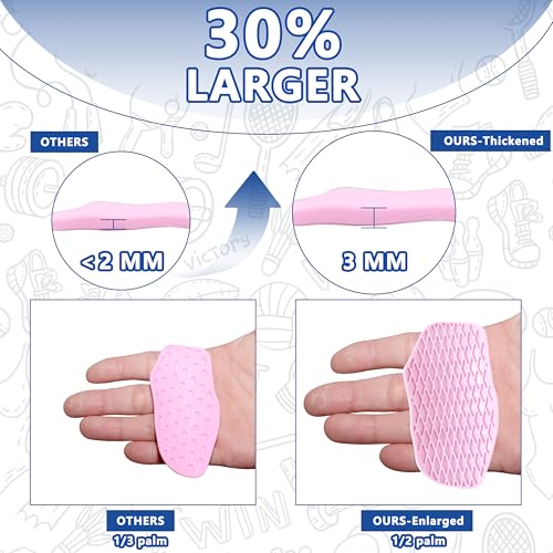 Large Anti-Slip Gym Workout Grips for WeightLifting,Silicone Hand Protector | Gym Towel,Storage Case,Ergonomic Rubber Gym Gloves for Men Women,Gym Hand Palm Protection Pads for Dumbbell,Barbell,Rypt - color: Pink