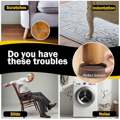 xxxHOLIC Rubber Non Slip Furniture Pads, 2" Brown Round, Set of 4 | Furniture Cups for Hardwood Floors, Rubber Furniture Grippers, Anti Slide Bed Frame & Couch Stoppers - color: Brown, size: 2"Round