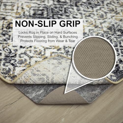 Mohawk Home Non Slip Rug Pad 3' x 5'- 1/4" Thick Felt + Latex Rubber Gripper - Dual Surface Cushion for Hardwood, Carpet, Tile Floors, Made in USA - size: 3' x 5' (Rectangular), style: 1/4 Inch Dual Surface Rug Pad