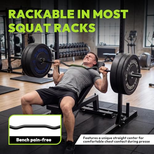 HANDBODE Olympic EZ Curl Bar 4 ft / 6.2 ft Barbell 2 Inch, 500lb / 700lb Capacity, Chrome Curling Bar for Weight Lifting, Biceps, Hip Thrusts, Squat, Home Gym Workouts - color: 6.2ft Curl Bar with 100 lb Plates