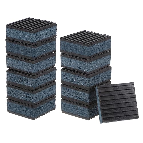 HARFINGTON 12pcs Rubber Anti Vibration Pads 2" x 2" x 7/8" Isolation Vibration Absorbing Pad Damping Mat Anti-Skid Noise with EVA Center for Air Compressor Conditioner Treadmill Washer