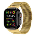 Milanese Loop Compatible with Apple Watch Ultra 3/2/1 Band 49mm 46mm 45mm 44mm 42mm, Magnetic Stainless Steel Strap Bands for iWatch Ultra SE 3/2/1 Series 11 10 9 8 7 6 5 4 3 2 1 Men, Gold - color: Gold