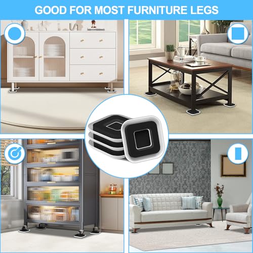 Upgrade Furniture Sliders with Groove - Furniture Sliders for Carpets | 4 PCS 4.3" Moving Pads - Furniture Moving Sliders for Easy Move Bed Couch Tables Cabinet Heavy Duty - Protect Carpets - size: 4.3in 4Pack