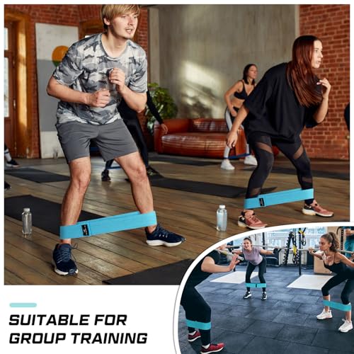 12 Pcs Fabric Resistance Bands for Working Out Non-Slip Booty Exercise Loop Bands for Women Men Glutes Hip Thigh Butt Yoga Pilates Fitness Gym, Light Medium Heavy - color: Blue, style: Medium Resistance
