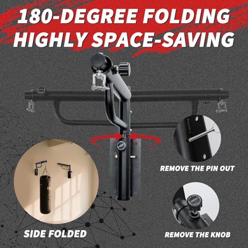 Heavy Bag Hanger Wall Mount Punching Boxing Bag Bracket Tube,Heavy Duty Adjustable Length & Height for Boxing, Taekwondo, Muay Thai Bags,for Home Gym Installation - color: round