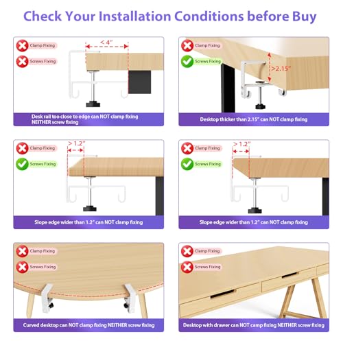 Univivi No Drill Under Desk Cable Management Tray, 36" Cord Organizer for Table, Clamp/Screw Mount Desk Cable Management, Premium Fabric Cable Management Tray for Office, Home - color: Grey, size: 36"L x 5.5"W