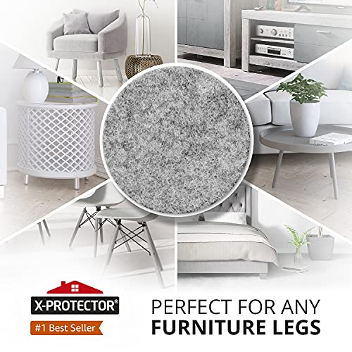 235 pcs Gray Felt Furniture Pads X-Protector! Huge Quantity of Furniture Pads for Hardwood Floors with Many Big Sizes – Your Ideal Wood Floor Protectors for Furniture. Protect Any Type of Hard Floor! - size: 235 PCS Gray, Round & Square