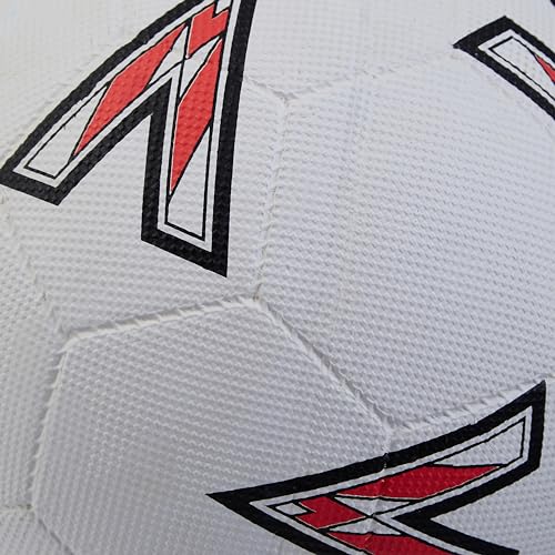 Mitre Recreation Soccer Ball - color: Super Dimple - White/Black/Red, size: 5
