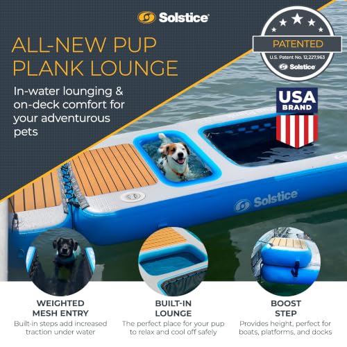 SOLSTICE Inflatable Pup Plank, Dog Water Ramp for Boats & Docks, Boost Step - size: Lounge (250 lbs)