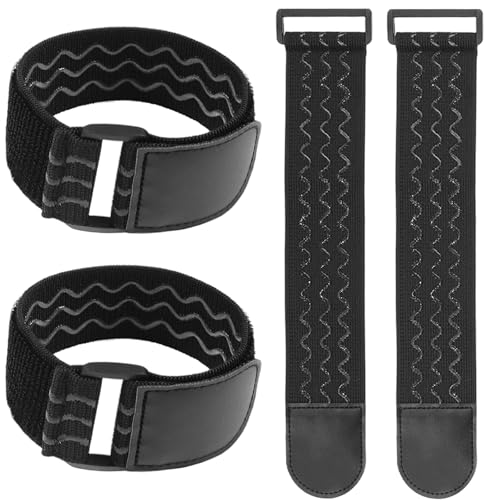 4 PCS Elastic Boot Straps, Ankle Strap Cowboy Boot Straps, Adjustable Stretch Cinch Strap with Anti-Slip Rubber & Buckle, Military Blousing Straps for Cycling Hiking Fishing Skiing Military(Black)