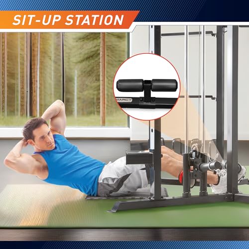 Marcy Strength Training Home Gym Cage with Pulley System for Weightlifting, Bodybuilding, Full Body Workout Equipment for Home Exercise - style: Power Tower Cage