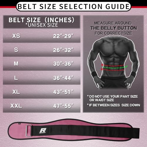 RitFit Weight Lifting Belt - Great for Squats, Lunges, Deadlift, Thrusters - Men and Women - 6 Inch Black/Camouflage - color: Pink, size: M(30"-36")