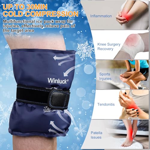 Winluck Ice Pack for Injuries Flexible Reusable Gel Packs for Shoulder Back Elbow Leg Knee Soft Large Cold Compress & Cooling Pad for Pain Relief Sports Injury 16.6 x 9.6 inch - style: 16.6 x 9.6（1 Pack）