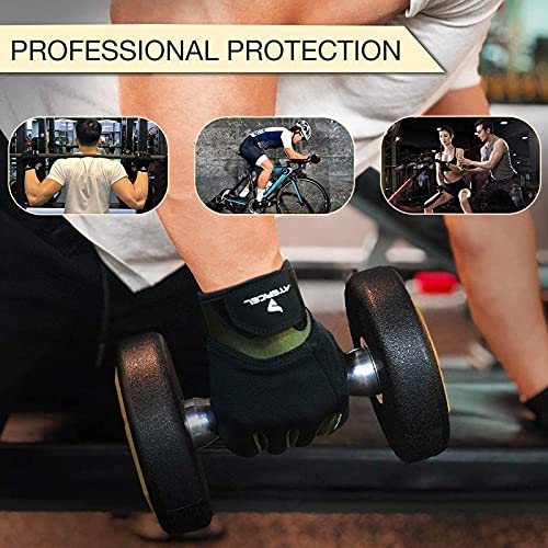 ATERCEL Workout Gloves for Men and Women, Exercise Gloves for Weight Lifting, Cycling, Gym, Training, Breathable and Snug fit - color: Green, size: Small