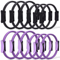 12 Pcs Pilates Rings 14 Inch and 12 Inch Exercise Ring Magic Circle Yoga Ring Lightweight Flexible Workout for Fitness Training Physical Therapy Full-Body Toning and Shaping - color: Black,Purple