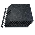 VEVOR 0.56Inch 24sq.ft 6 Tiles Gym Flooring for Home Gym, Rubber Top with High Density EVA Foam, 25 x 25In Gym Floor Exercise Equipment Mats, Interlocking Gym Mats, Puzzle Workout Mats, Black & White | Rubber Top with High Density EVA Foam, 25 x 25in Floo