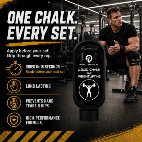 EVMT Brands Liquid Chalk, Mess Free Gym Chalk for Weightlifting, Gymnastics, Rock Climbing, Dancing. Sweat Resistant and Long Lasting for Stronger Grip. - color: B1-4pk Lf