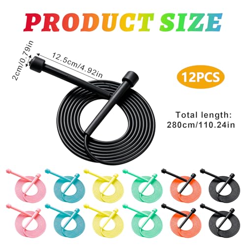 YYDYTTKX Adjustable Jump Rope Bulk, 9.2 ft Tangle-Free Speed Skipping Rope for workouts, group training, teams, family and Gym Class - color: Multicolor, size: 12