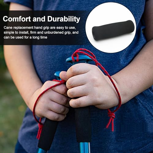 4Pcs Walking Cane Hand Grips - Black Foam Replacement for Offset Canes - size: 0.98