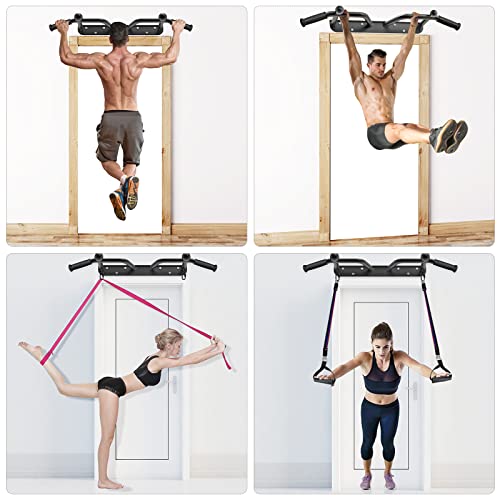 Kipika Heavy Duty Wall Mounted Doorway Pull Up Bar, Multifunctional Chin Up Bar, Portable Fitness Door Bar, Body Workout Home Gym System - color: Multi Handle with Ball