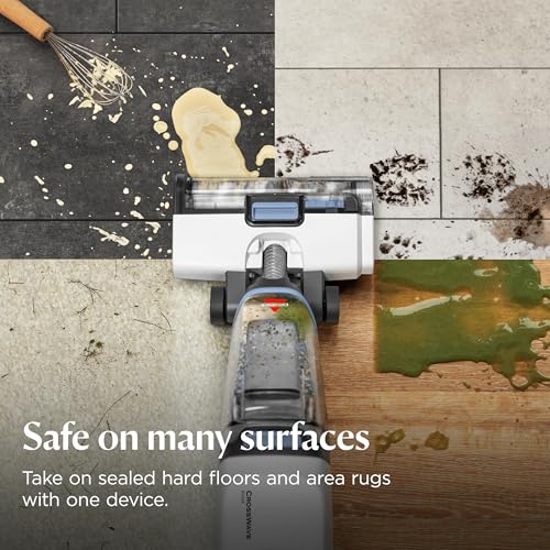 Bissell CrossWave Edge Zero-Gap Wet Dry Vacuum Mop, 4111A | Powerful suction for tile floors and stain removal; zero-gap edge reaches baseboards and corners - style: CrossWave Edge
