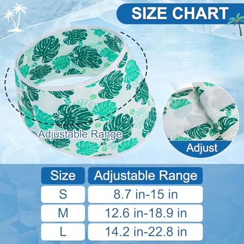 BEAUTYZOO Dog Cooling Bandana for Medium Large Dogs, 2 Pack Instant Cooling Bandanas Breathable Cooling Ice Towel Neck Wraps, Pattern Pet Scarf Keep Dogs Cool in Hot Summer,Leaf M - color: Leaf + Ripple Green, size: Medium(Neck Girth:13-19in)