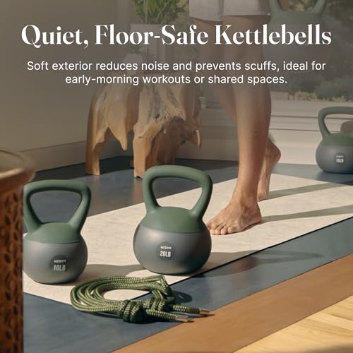 WeGym Soft Kettlebells with Cushioned Impact-Resistant Base and Anti-Slip, Wide-Grip Handle for Home Workouts, Weightlifting, and Full Body Strength Training - color: Forest, style: 25LB